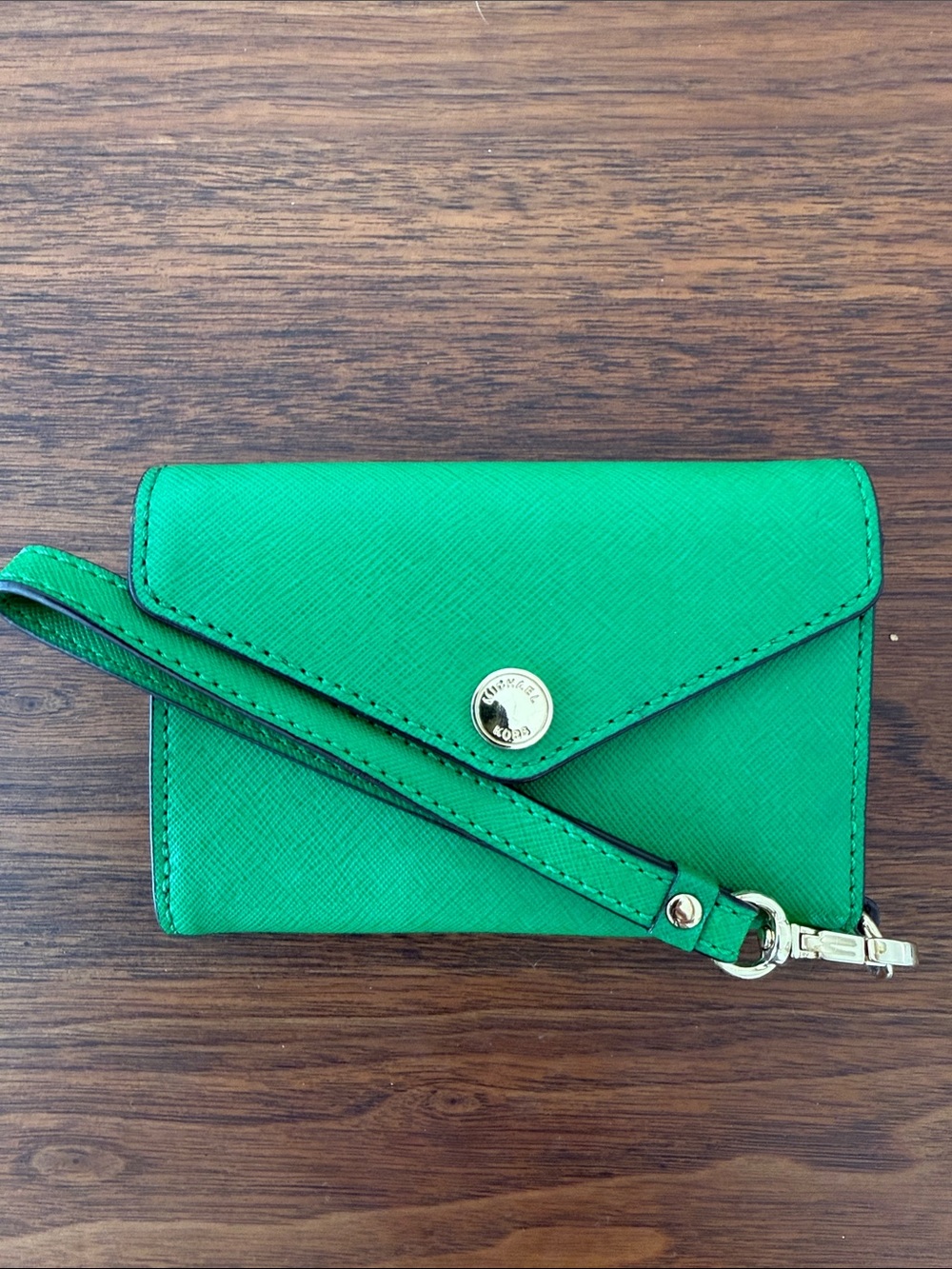 Michael Kors Jet Set Saffiano Leather Smartphone Wristlet - Emerald Green - Picture 3 of 12